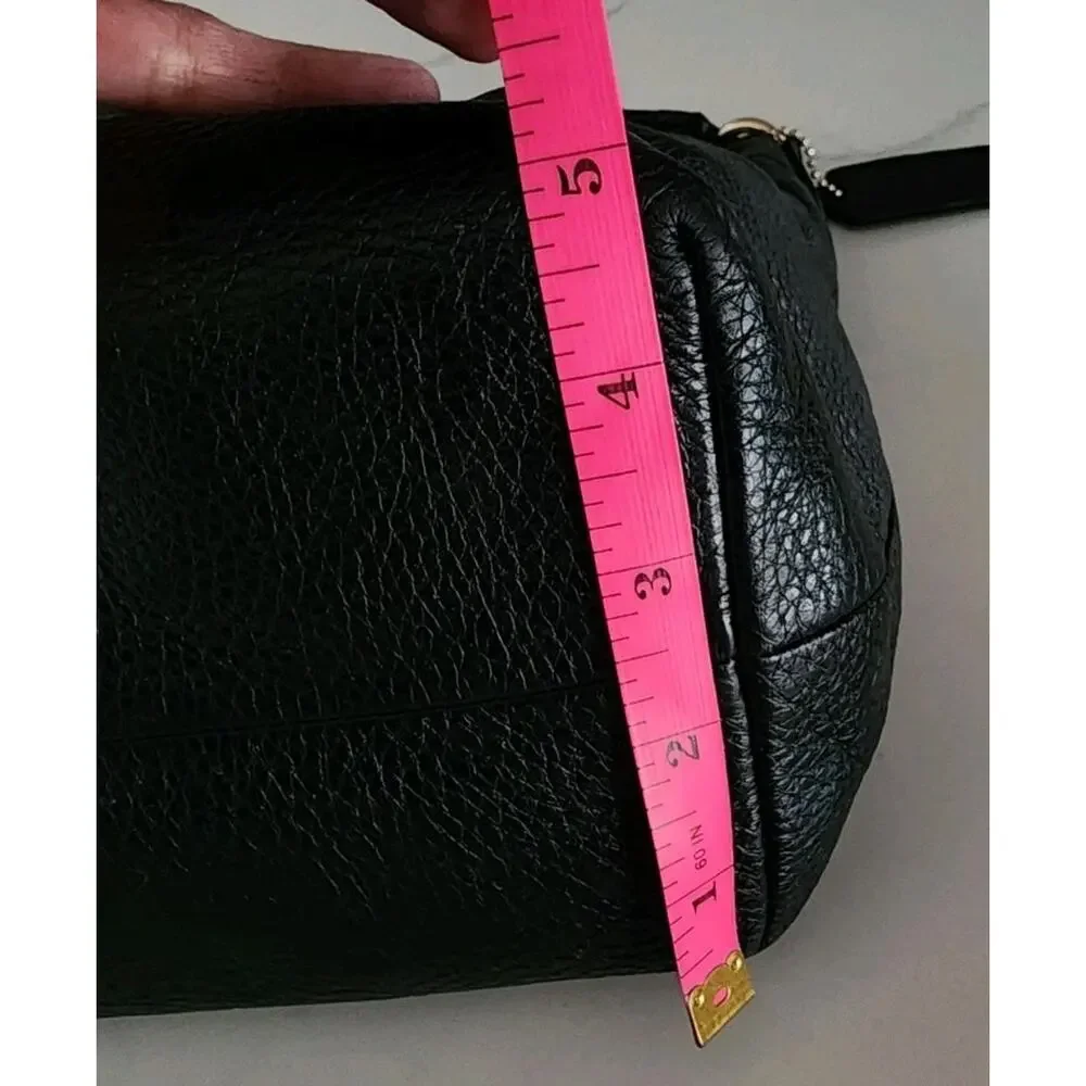 Coach East/West Black Celeste Hobo Shoulder Pebbled Leather Bag W/ Hang Tag